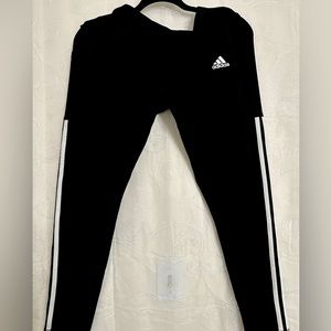 Adidas Black and White Three Stripes Pants
